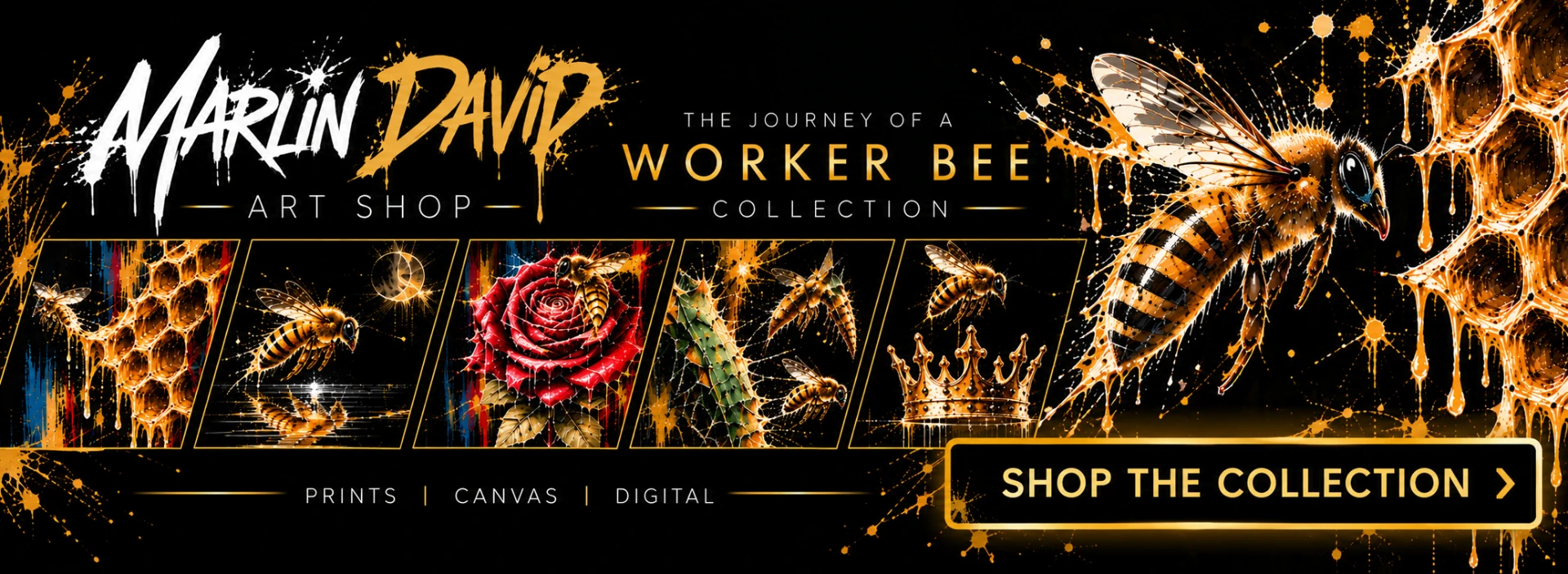 The Journey of a Worker Bee collection by Marlin David — shop canvas prints